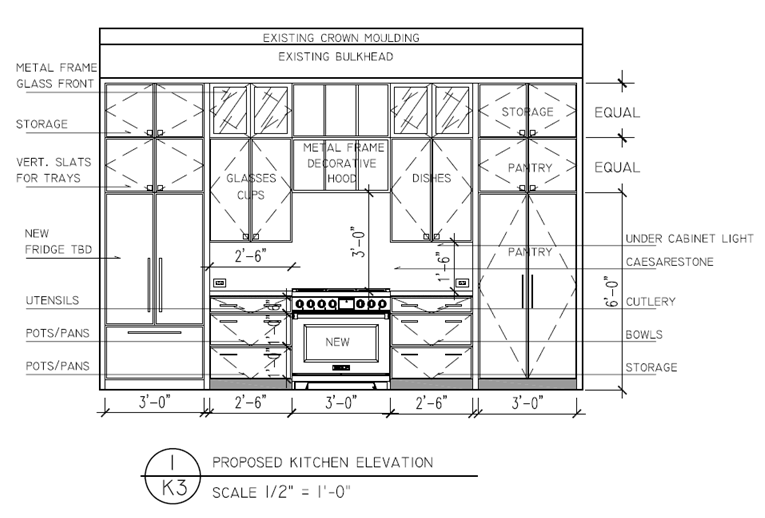 Elevation Drawing of Kitchen