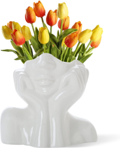 Flower Vase that looks like a woman's face