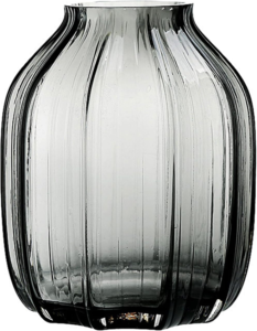 Charcoal coloured glass vase