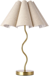 Gold squiggle table lamp for Lawrence Park, Toronto